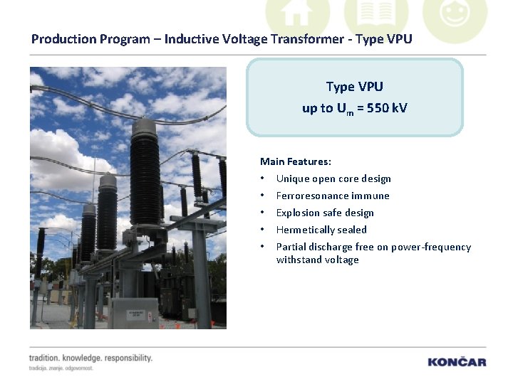 Production Program – Inductive Voltage Transformer - Type VPU up to Um = 550