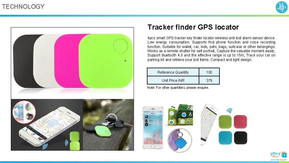 TECHNOLOGY Tracker finder GPS locator 4 pcs smart GPS tracker key finder locator wireless