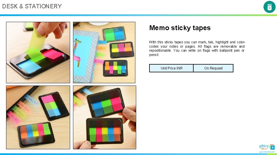 DESK & STATIONERY Memo sticky tapes With this sticky tapes you can mark, tab,