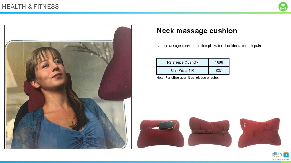 HEALTH & FITNESS Neck massage cushion electric pillow for shoulder and neck pain. Reference