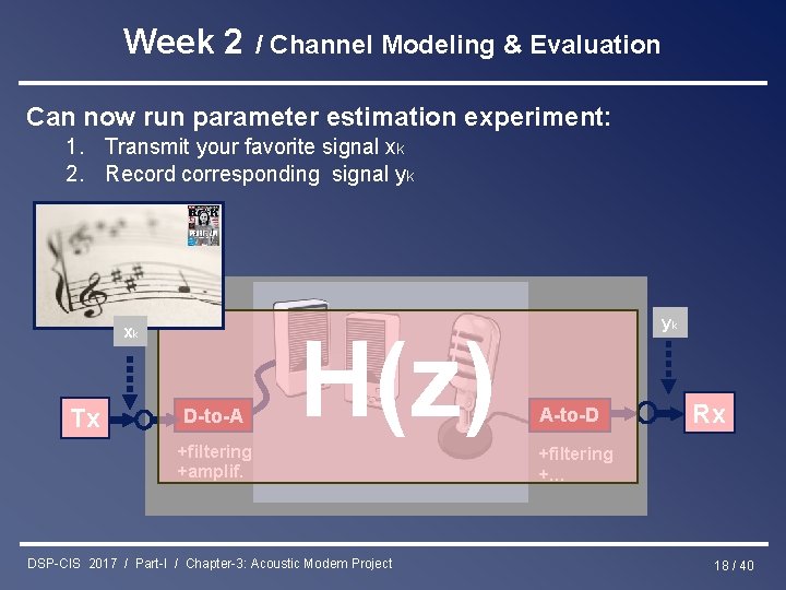 Week 2 / Channel Modeling & Evaluation Can now run parameter estimation experiment: 1.