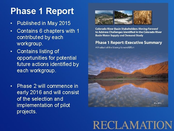 Phase 1 Report • Published in May 2015 • Contains 6 chapters with 1