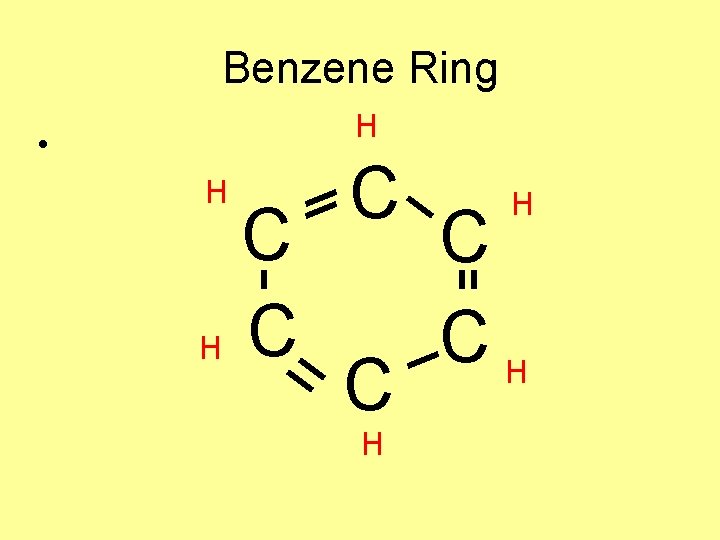 Benzene Ring H • H C C C H H C CH Benzene Ring H • H C C C H H C CH