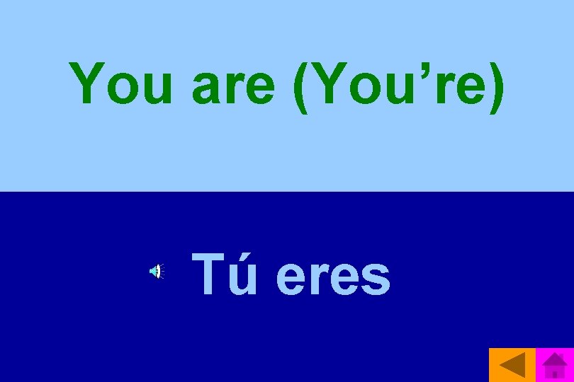 You are (You’re) Tú eres 