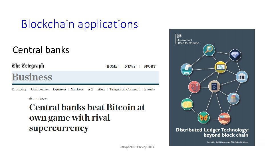 Blockchain applications Central banks Campbell R. Harvey 2017 