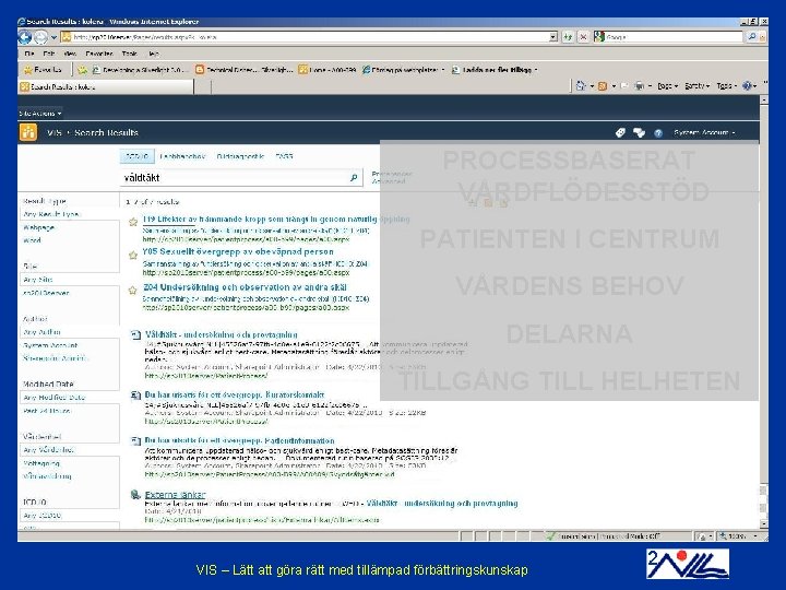 PROCESSBASERAT VÅRDFLÖDESSTÖD PATIENTEN I CENTRUM VÅRDENS BEHOV DELARNA TILLGÅNG TILL HELHETEN 2/23/2021 VIS - PROCESSBASERAT VÅRDFLÖDESSTÖD PATIENTEN I CENTRUM VÅRDENS BEHOV DELARNA TILLGÅNG TILL HELHETEN 2/23/2021 VIS -