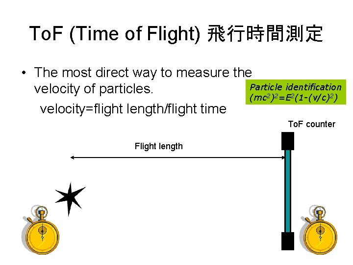 To. F (Time of Flight) 飛行時間測定 • The most direct way to measure the