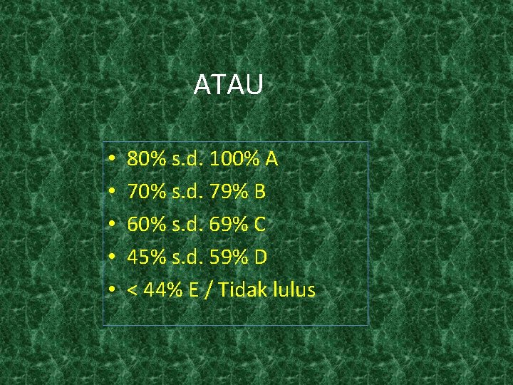 ATAU • • • 80% s. d. 100% A 70% s. d. 79% B
