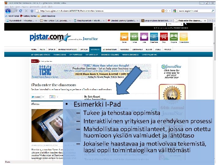  • Esimerkki I-Pad – Tukee ja tehostaa oppimista – Interaktiivinen yrityksen ja erehdyksen