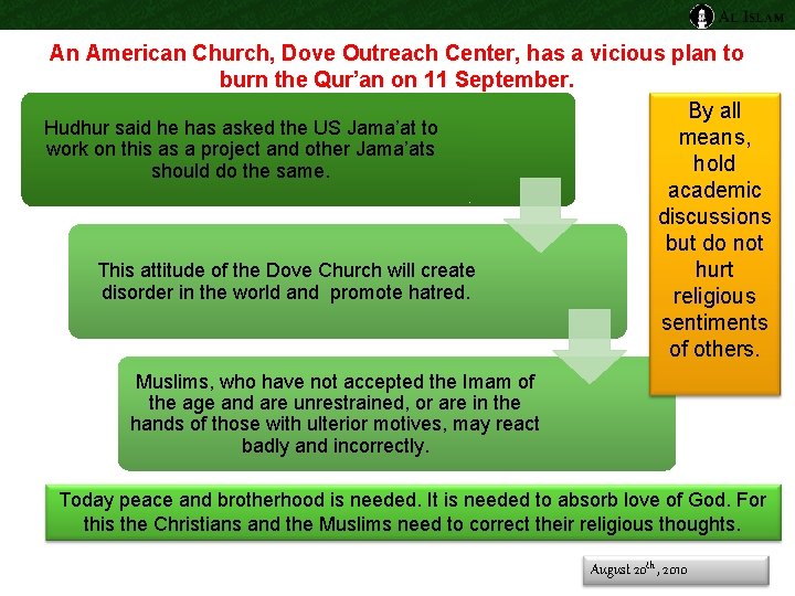 An American Church, Dove Outreach Center, has a vicious plan to burn the Qur’an