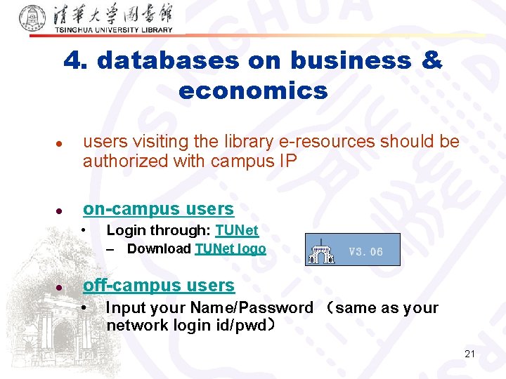 4. databases on business & economics l l users visiting the library e-resources should