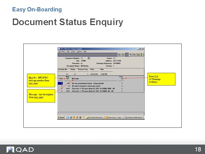 Easy On-Boarding Document Status Enquiry 18 