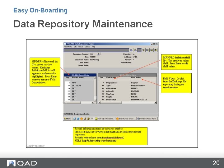 Easy On-Boarding Data Repository Maintenance 20 