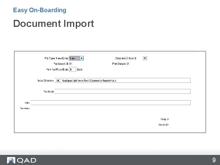 Easy On-Boarding Document Import 9 