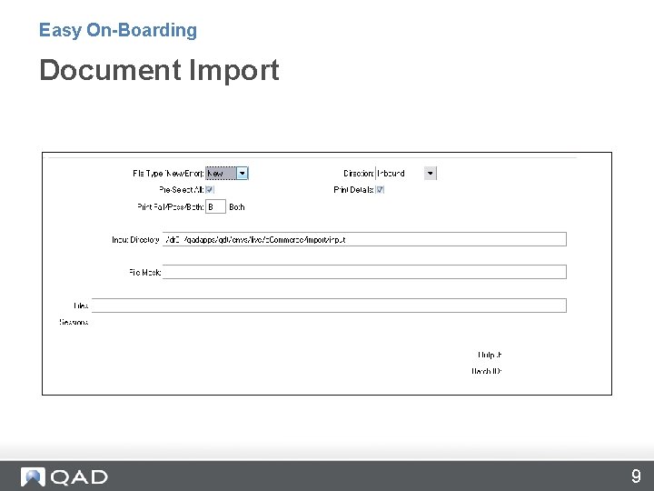 Easy On-Boarding Document Import 9 