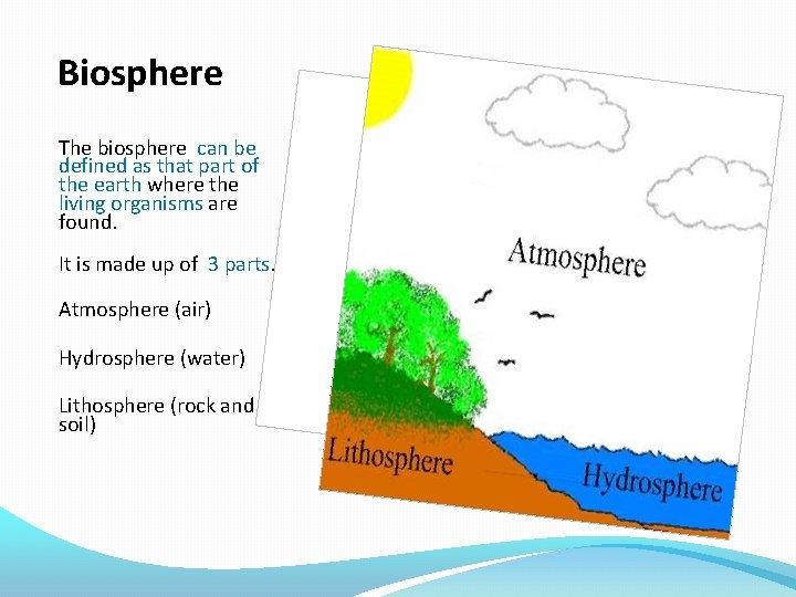 Biosphere The biosphere can be defined as that part of the earth where the