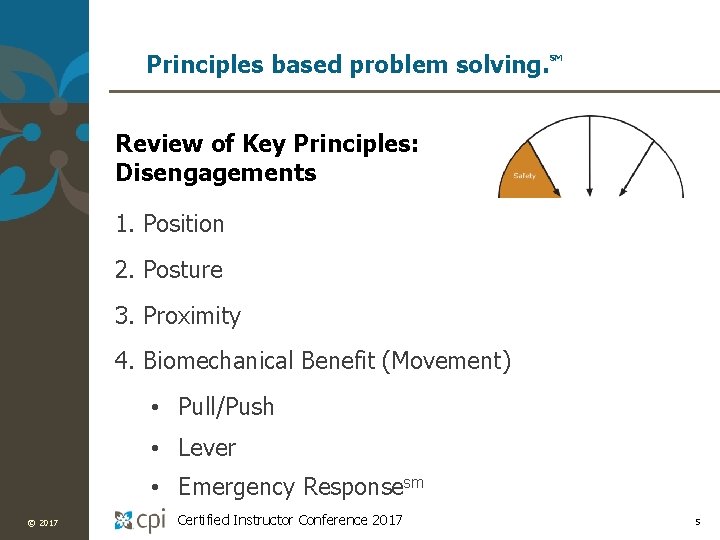 Principles based problem solving. SM Review of Key Principles: Disengagements 1. Position 2. Posture