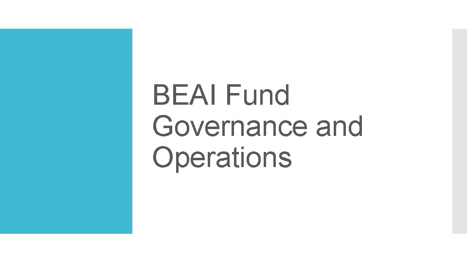 BEAI Fund Governance and Operations 