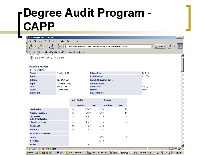 Degree Audit Program - CAPP 