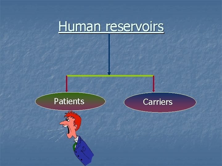 Human reservoirs Patients Carriers 