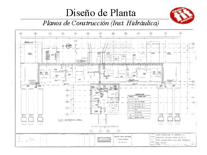 Diseño de Planta Planos de Construcción (Inst. Hidráulica) 