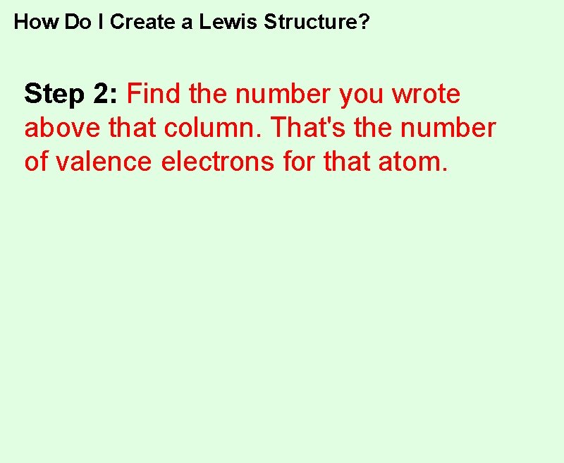 How Do I Create a Lewis Structure? Step 2: Find the number you wrote