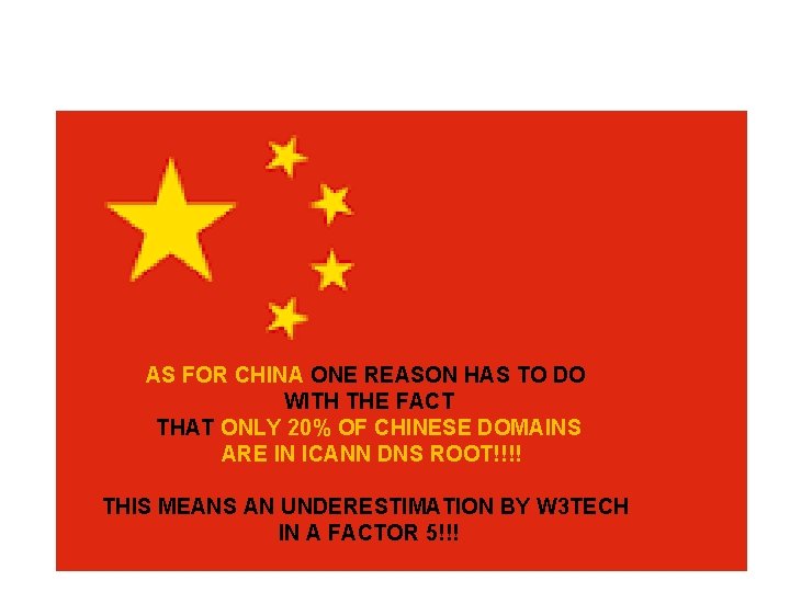 AS FOR CHINA ONE REASON HAS TO DO WITH THE FACT THAT ONLY 20%