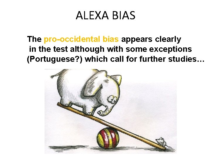 ALEXA BIAS The pro-occidental bias appears clearly in the test although with some exceptions