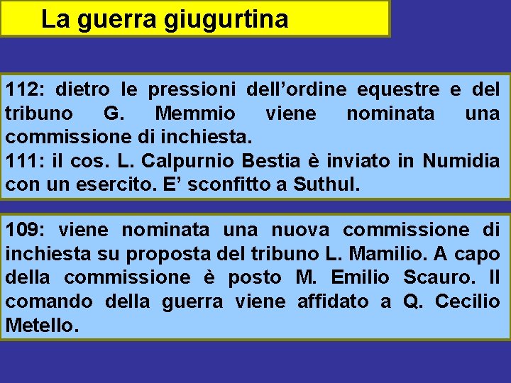 La guerra giugurtina 112: dietro le pressioni dell’ordine equestre e del tribuno G. Memmio