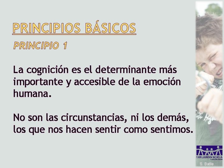 PRINCIPIOS BÁSICOS PRINCIPIO 1 La cognición es el determinante más importante y accesible de