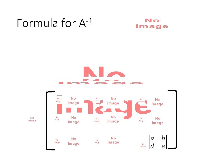Formula for A-1 • 