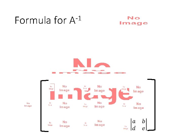 Formula for A-1 • 