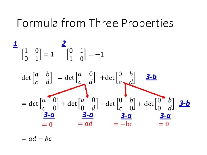 Formula from Three Properties 2 1 3 -b 3 -a 3 -a 