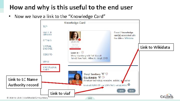 How and why is this useful to the end user • Now we have