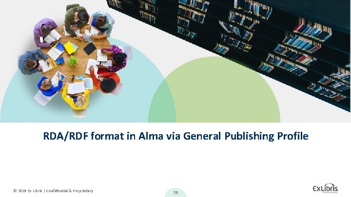 RDA/RDF format in Alma via General Publishing Profile © 2019 Ex Libris | Confidential