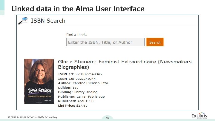 Linked data in the Alma User Interface © 2019 Ex Libris | Confidential &