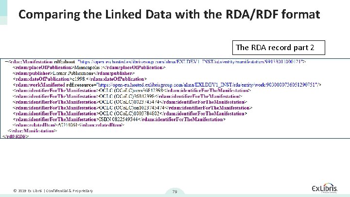 Comparing the Linked Data with the RDA/RDF format The RDA record part 2 ©