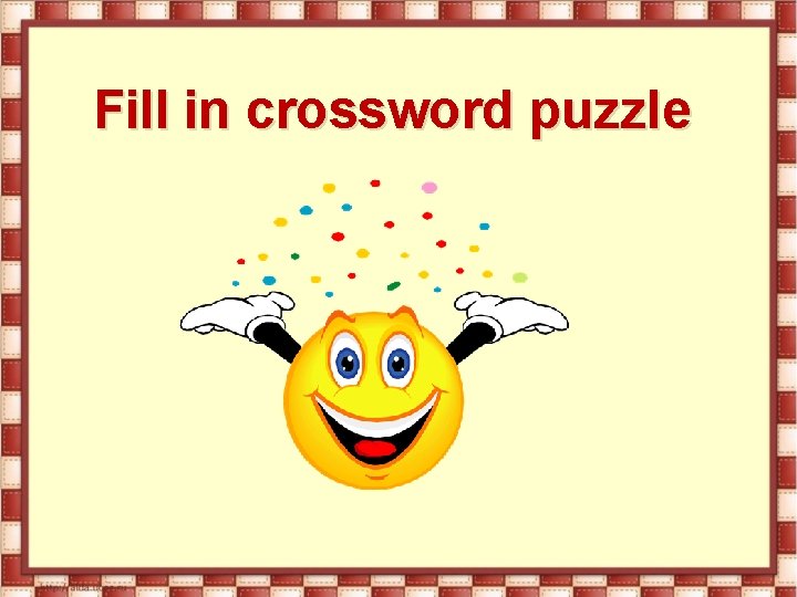 Fill in crossword puzzle 