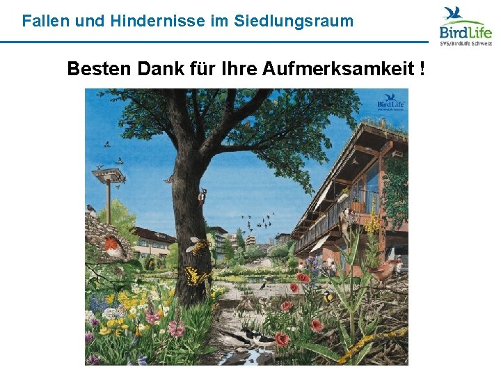 Fallen und Hindernisse im Siedlungsraum Besten Dank für Ihre Aufmerksamkeit ! 