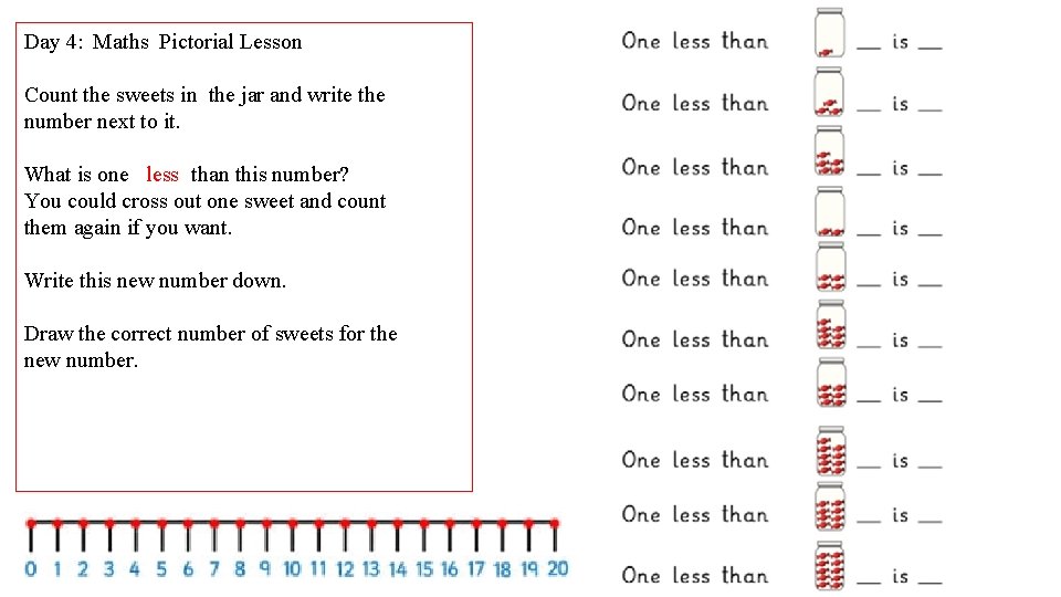 Day 4: Maths Pictorial Lesson Count the sweets in the jar and write the