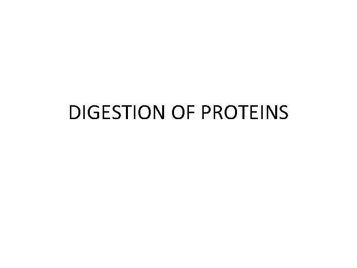 DIGESTION OF PROTEINS 