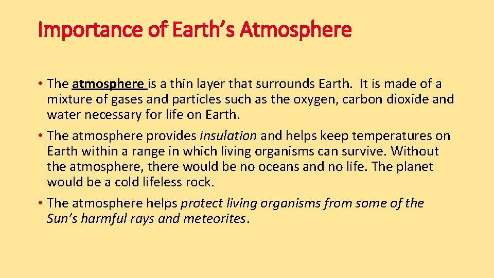 Earths Atmosphere Chapter 4 Lesson 1 Describing Earths