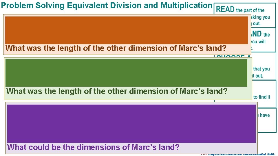 Problem Solving Equivalent Division and Multiplication Toni and Marc each had 1 hectare of