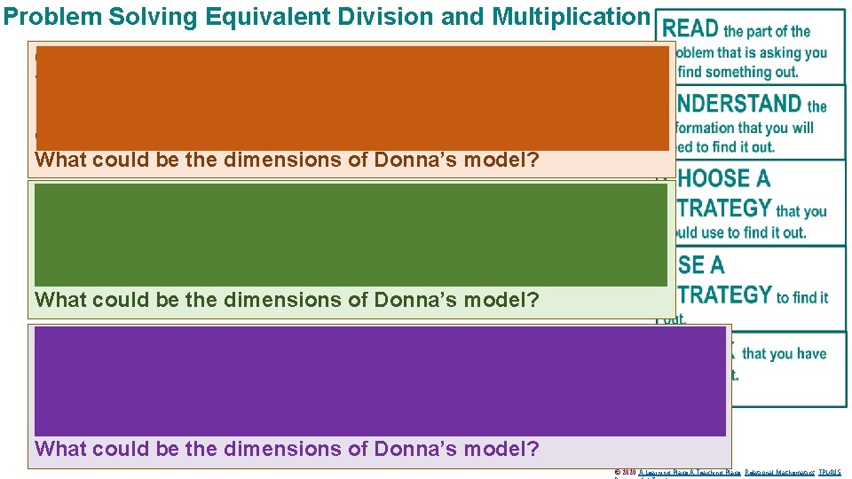 Problem Solving Equivalent Division and Multiplication Carrie and Donna constructed models of the same