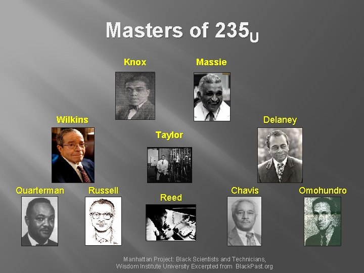 Masters of 235 U Knox Massie Wilkins Delaney Taylor Quarterman Russell Reed Chavis Manhattan