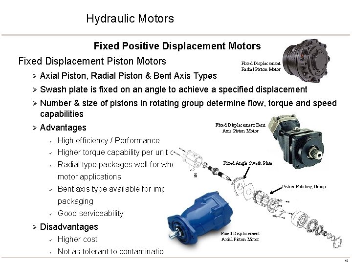 Hydraulic Motors Fixed Positive Displacement Motors Fixed Displacement Piston Motors Fixed Displacement Radial Piston