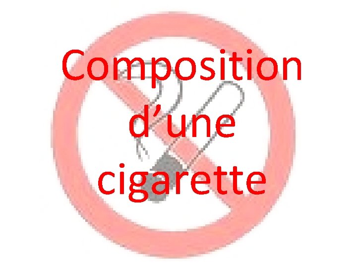 Composition d’une cigarette 