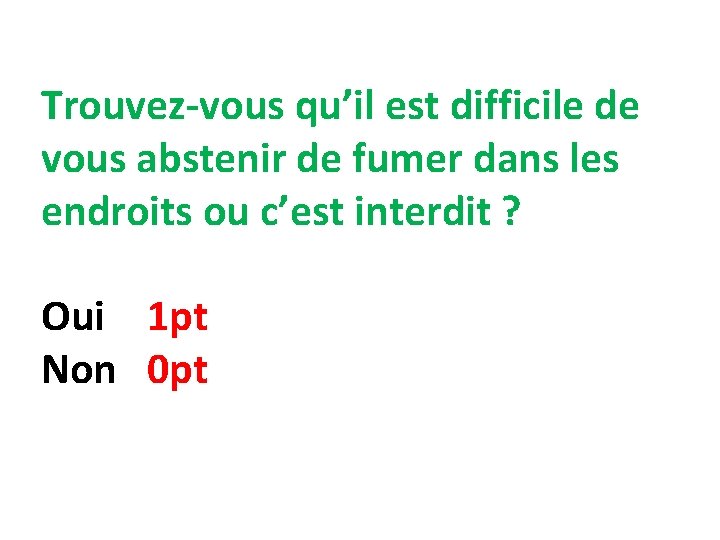 Trouvez-vous qu’il est difficile de vous abstenir de fumer dans les endroits ou c’est