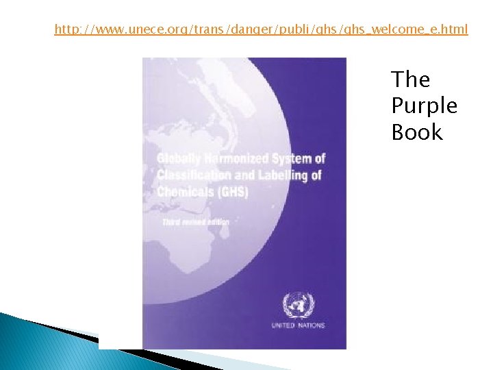 http: //www. unece. org/trans/danger/publi/ghs_welcome_e. html The Purple Book 