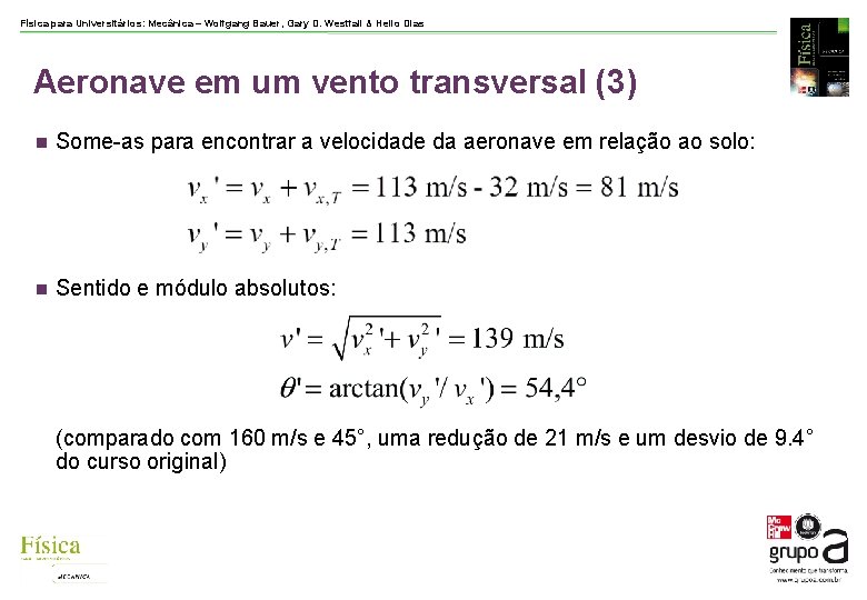 Física para Universitários: Mecânica – Wolfgang Bauer, Gary D. Westfall & Helio Dias Aeronave